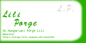 lili porge business card
