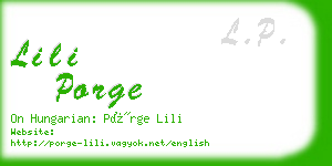 lili porge business card